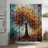 Vibrant Multicolored Tree Of Life Shower Curtain - Durable Polyester, Easy Clean, For Bathroom & Window Decor