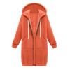 Winter Windproof Women's Casual Zip Up Hooded Jacket Long Tunic Sweatshirt With Pockets Drawstring Outerwear
