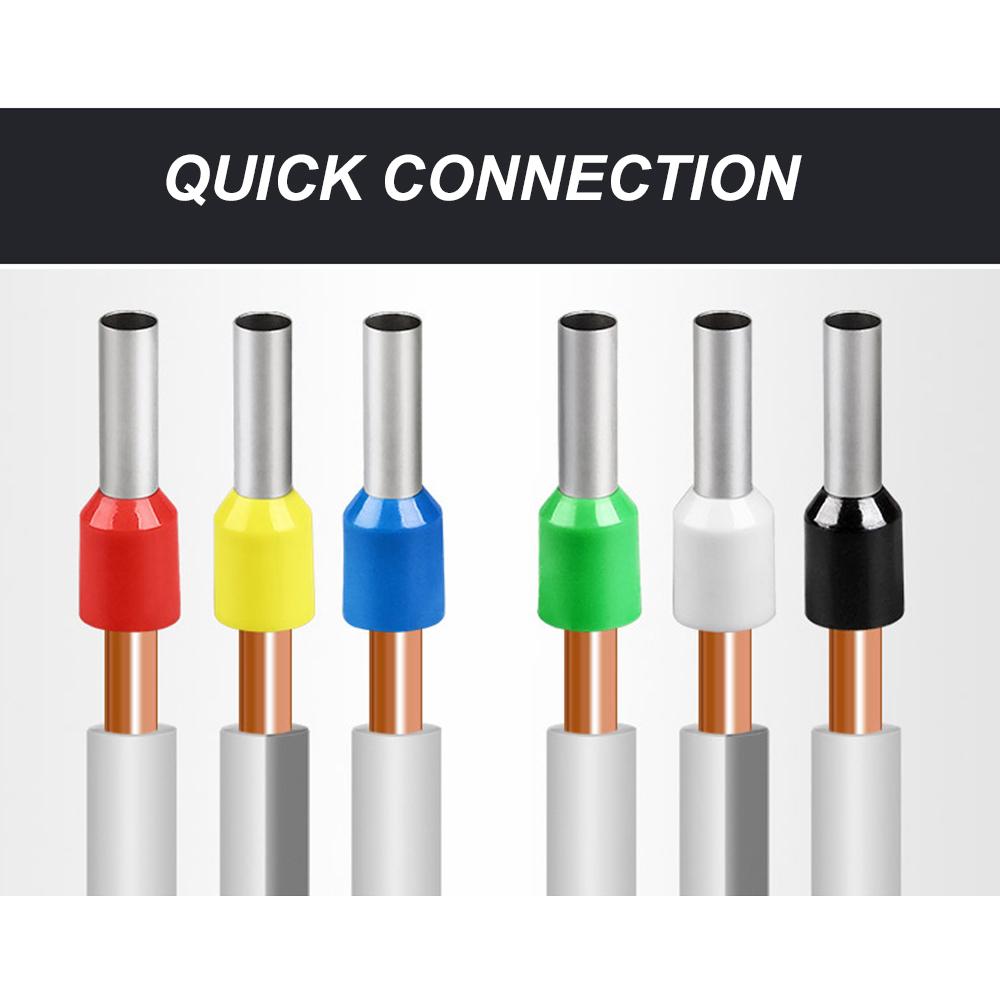 1250 шт. HSC8 6-4A трубчатый терминал, белый, черный, красный, синий, желтый, серый, разные цвета, 0,25-10 мм2