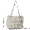 Beaded Pleated Tote Bag Korean Style Large Capacity Plaid Handbag Solid Color Dumplings Bag Bubble Cloud Bag Office Worker