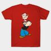 Мужская черная футболка с принтом Popeye, печать на трансферной бумаге без вырезания, хлопковая футболка