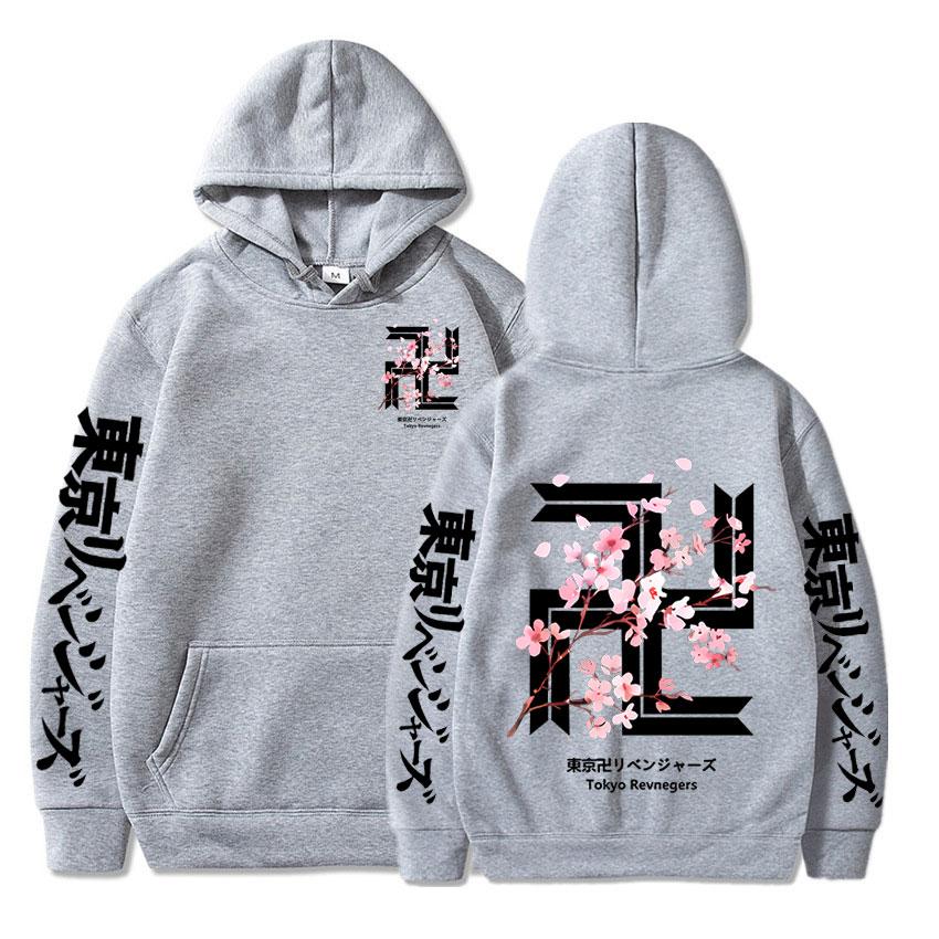 Japan Anime Tokyo Revengers Cherry Blossom Graphics Logo Hoodies Tokyo Gang Sweatshirts Cozy Tops Pullovers Unisex Clothes Tops
