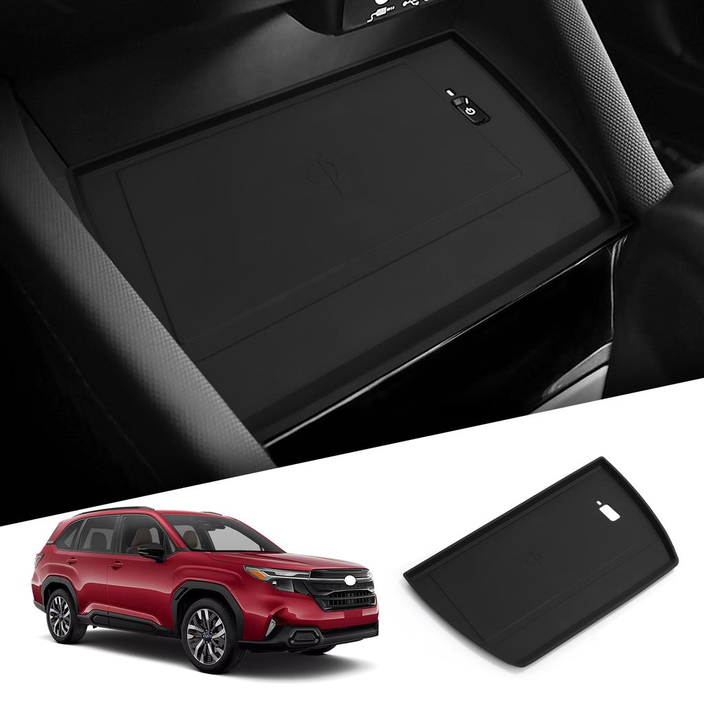 For Subaru Forester 2025 Car Anti-Slip Pad Silicone Center Console Wireless Charger Interior Accessories Black
