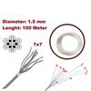 EWR5472 Диаметр прочного оцинкованного стального троса: Длина 1,5 мм : 100-метровые нити 7x7 для ремонта регулятора стеклоподъемника автомобиля