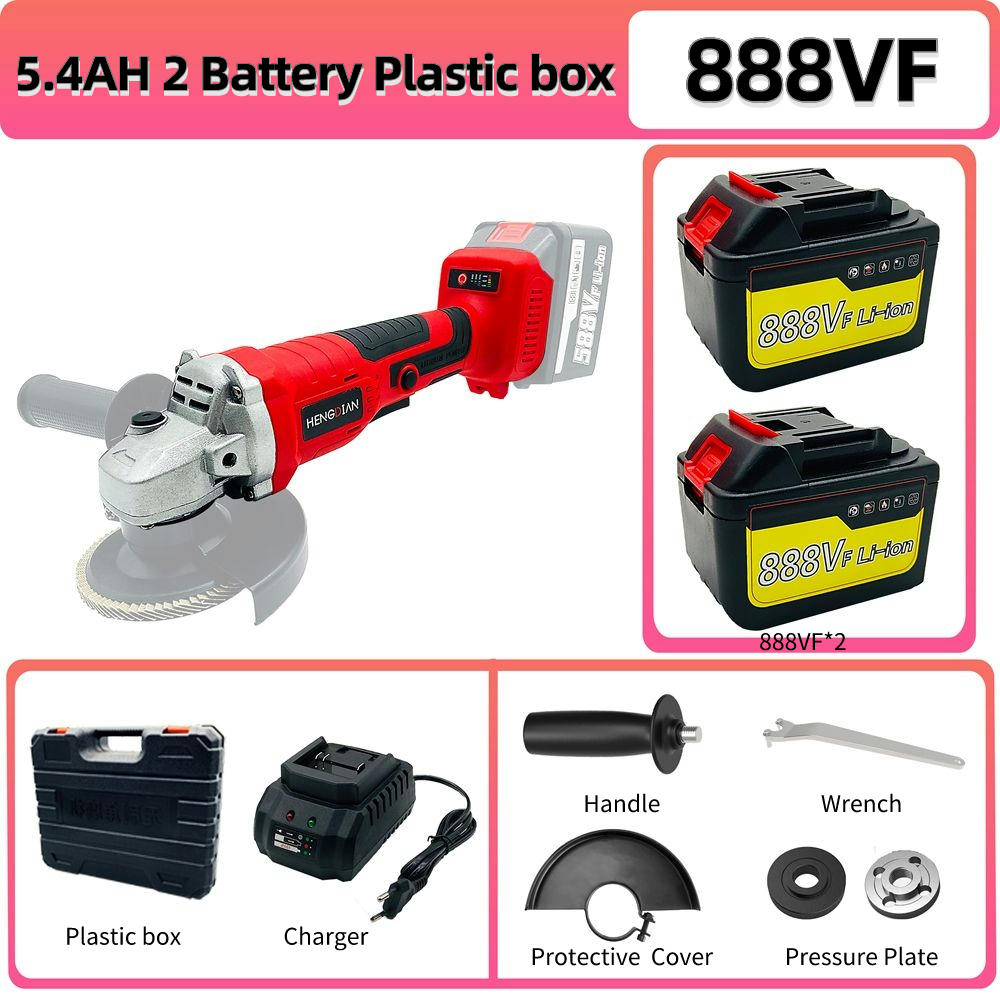 Угловая шлифовальная машина 125 мм, 21 В, аккумуляторная, бесщеточная электрическая угловая шлифовальная машина