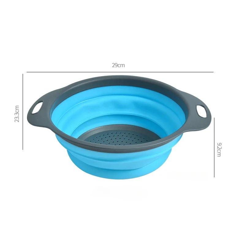 Складная силиконовая сливная корзина, корзина для мытья фруктов и овощей, складное сито, дуршлаг, складная сушилка, кухонный инструмент для хранения