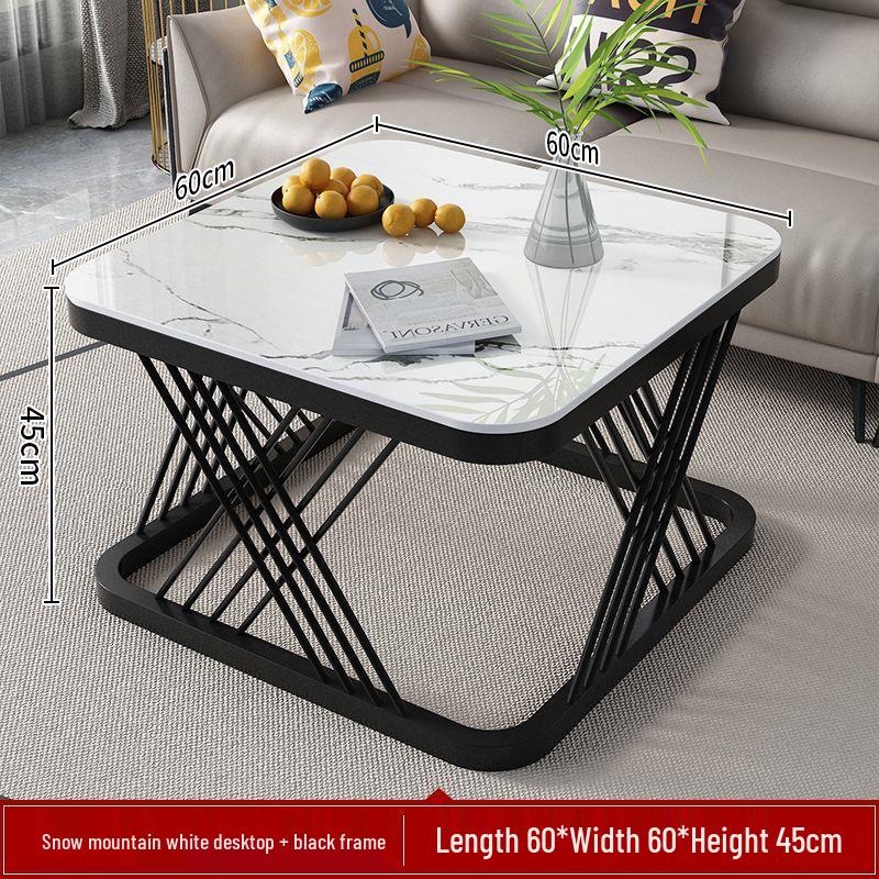 Modern Luxury Sintered Stone Square Coffee Table for Small Living Spaces