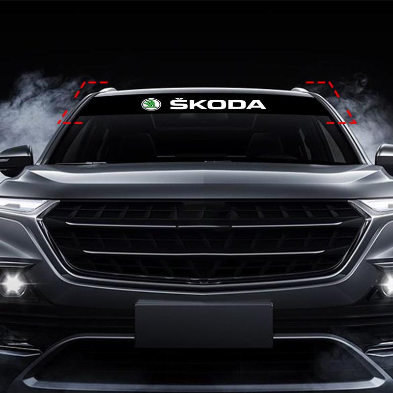 1Pcs Car Windshield Sticker Fashion Sport Decals Decoration Sticker For Skoda Octavia Enyaq Rapid Karoq Derivati Fabia Kodiaq Kamiq Superb Yeti