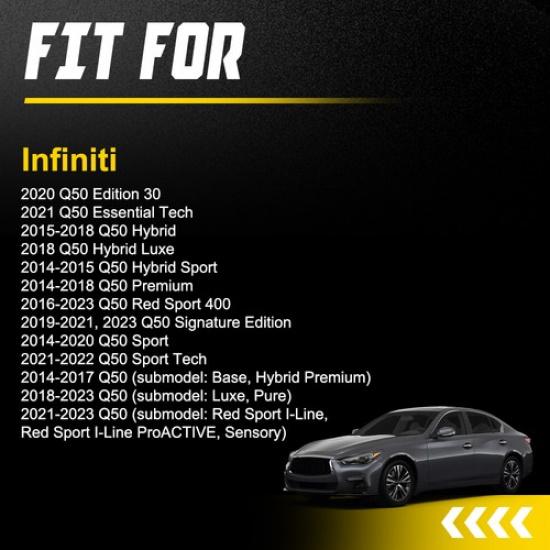 Bumper Retainer Bracket Rear LH+RH Lower For 2014-2015 Infiniti Q50 Hybrid Sport