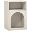 Nightstand, Open Compartments, Arched Design, 40x30x60 cm, Cream