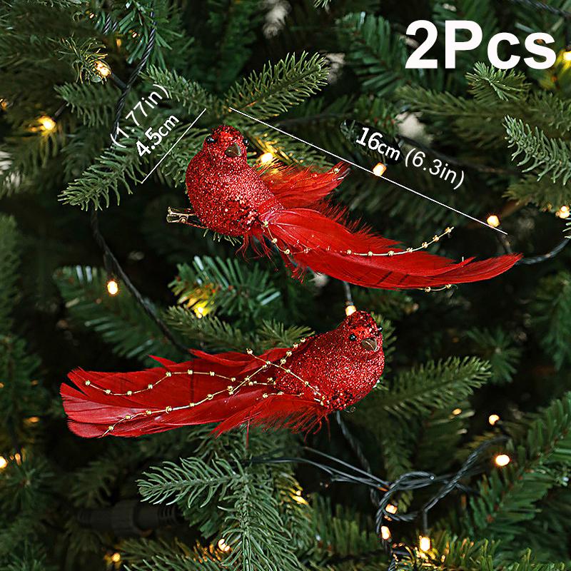 1 шт/2 шт рождественские птицы красочные елочные украшения подвеска реалистичные ручной работы