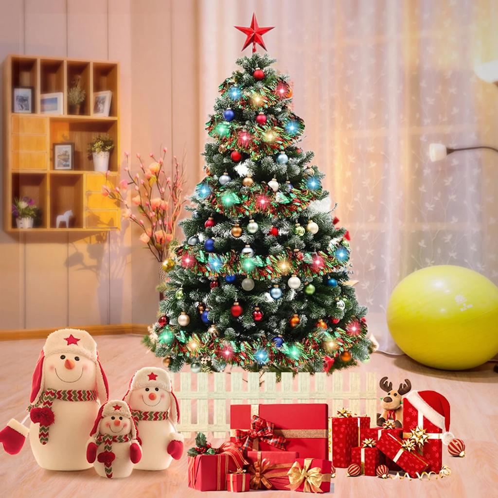 Зеленая рождественская гирлянда 16,4 фута Рождественская гирлянда с подсветкой 50 светодиодов Подвесная светящаяся рождественская гирлянда Рождественская гирлянда для украшения рождественской елки