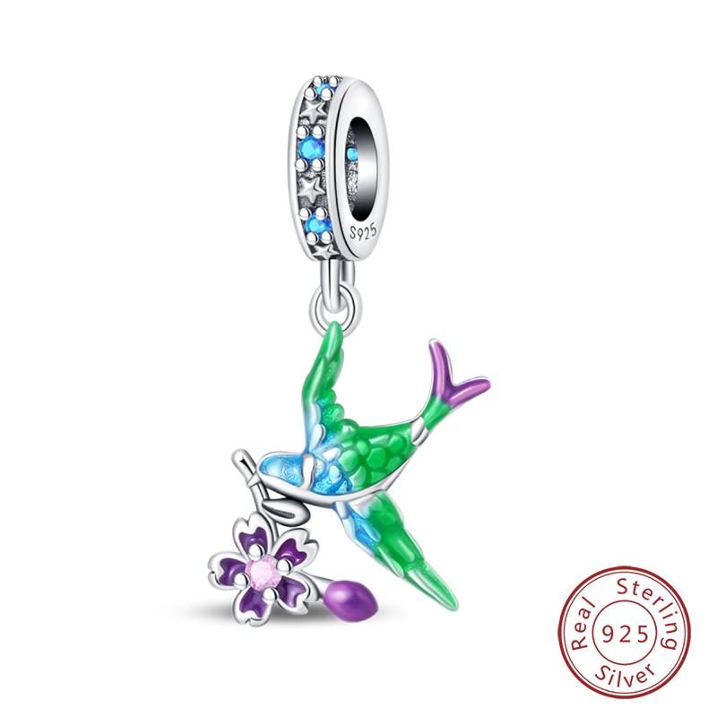 Fit Qikaola Original Bracelet Copper Flower Bird Series Charms Beads For Women Fashion Diy Jewelry Gifts Making