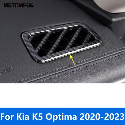 Для Kia K5 Optima DL3 Накладка на вентиляционное отверстие кондиционера переднее верхнее из углеродного волокна, декоративный элемент интерьера