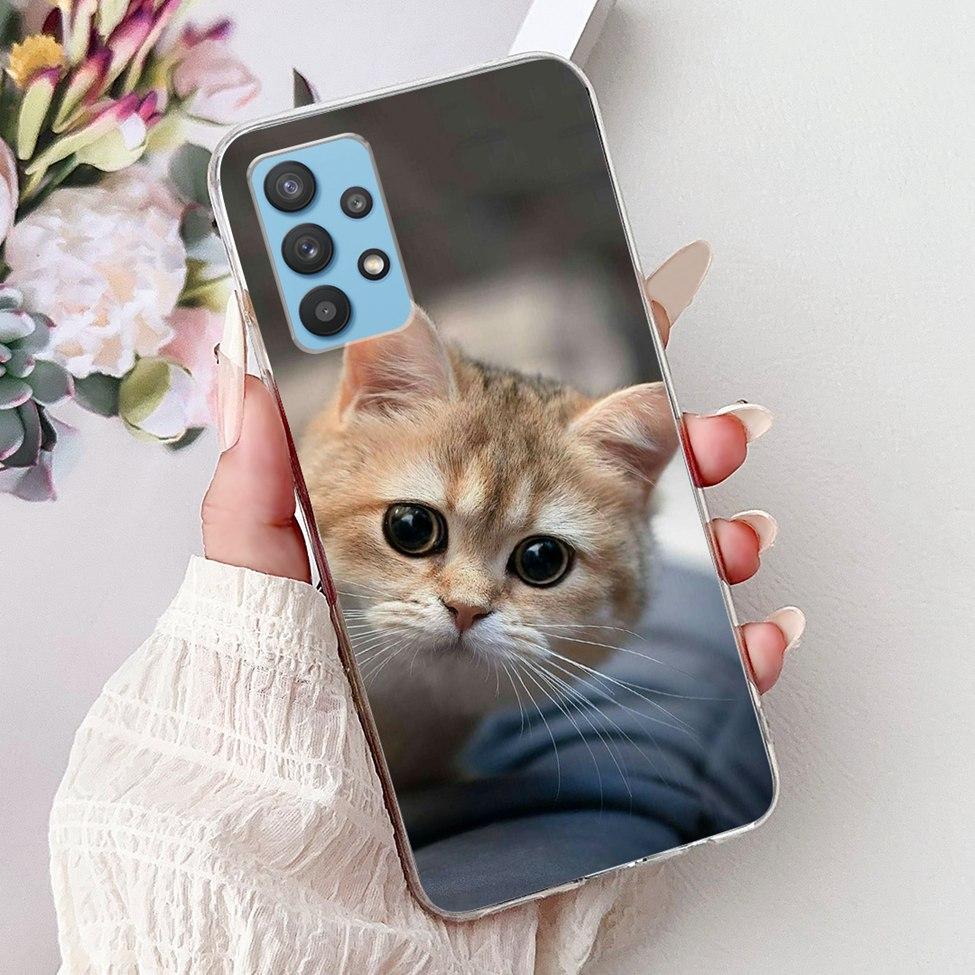 Чехол для Samsung A32 5G SM-A326B Прозрачный Милый Кот Модный Забавный Расписной Задняя Крышка Для Samsung Galaxy M32 5G Чехол для Телефона SM- M326B