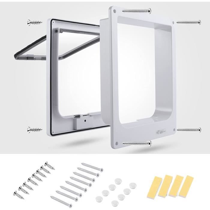 Chatière pour Chat - SAILNOVO - Modèle M - 4 Voies - Verrouillable - 19x22x5.5cm