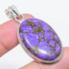 Natural Copper Charoite Gemstone 925 Sterling Silver Jewelry Pendant 1.97" J6G65