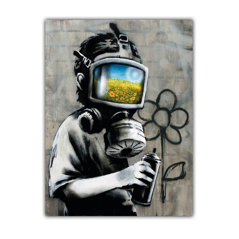 Уличная культура, граффити, художественная печать, плакат, холст, картина, настенное искусство, Бэнкси, гостиная, коридор, спальня, украшение для дома, фреска