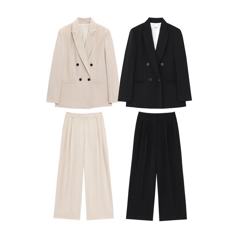 Kaslead New Women clothes European and American Wind Belt Shoulder Pad Blazers Casual Pants 2129095 2125095