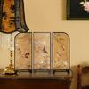 Decorative Screen Feng Shui Ornament Artistic Mini Folding Partition for Bedroom Fireplace