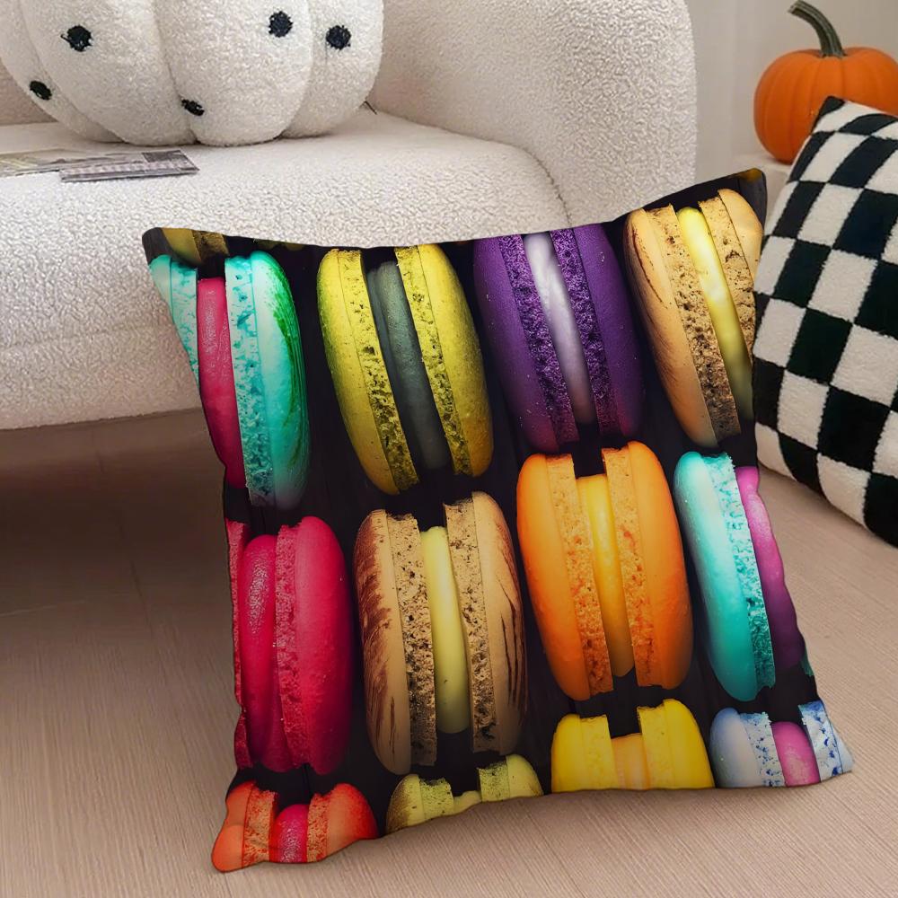 MMacaron Colors Cushion Cover Throw Pillow Cover Hidden Button Durable Polyester Chair Cushion