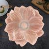 PVC Placemats for Dining Pressed Vinyl Metallic Flower Table Mats 15 Inch Round Tablemats Vinyl Place Mats for Kitchen Table Holiday Wedding