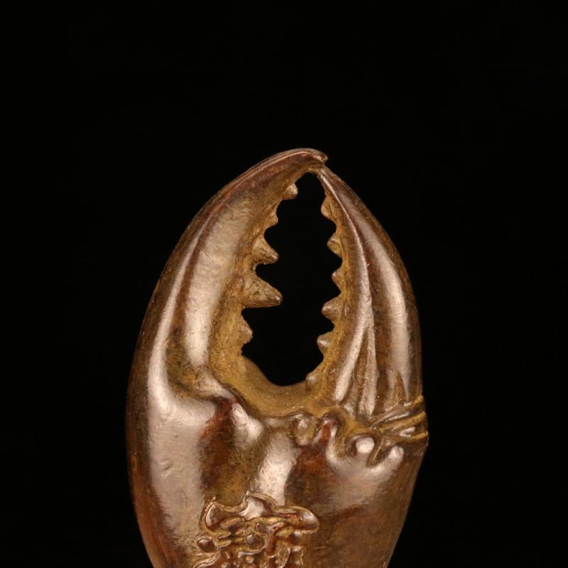 Purple Copper Crab Pliers Statue Ornament Copper Handmade Antique Animal Miniature Figurine Office Desk Decoration Decor Craft