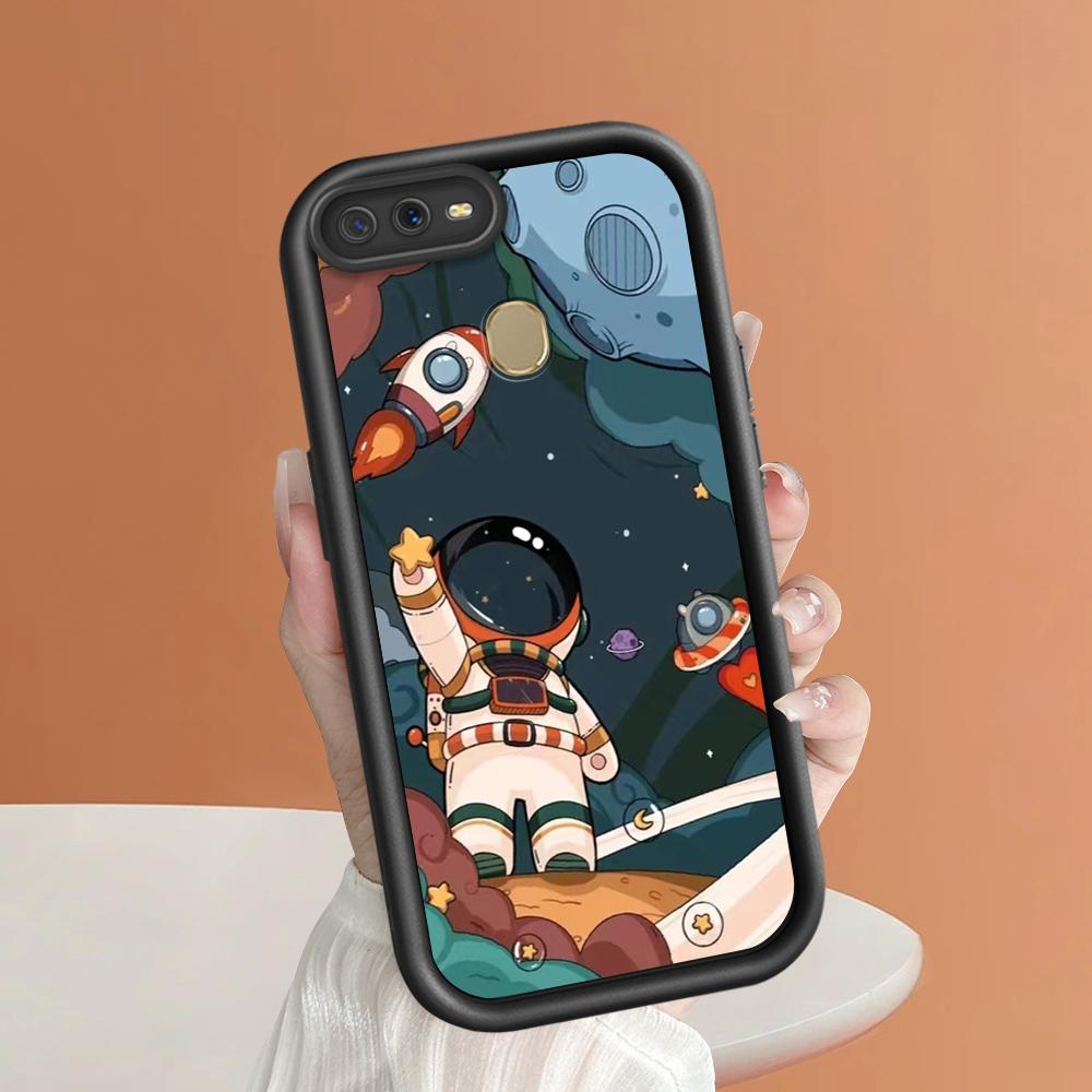 Мягкие силиконовые квадратные лестницы с мультяшным узором, полное покрытие, защита камеры, противоударный чехол для OPPO Reno Realme OnePlus