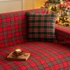 Christmas Plaid Couch Cover with Tassel Washable Sofa Covers Couch Furniture Protector Seat Slipcover Sofa Towel for Living Room