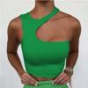 Cut Out Sexy Crop Off Shoulder Solid 2024 Skinny Sport Short Tops Women Tank Irregular Summer Tube Tops