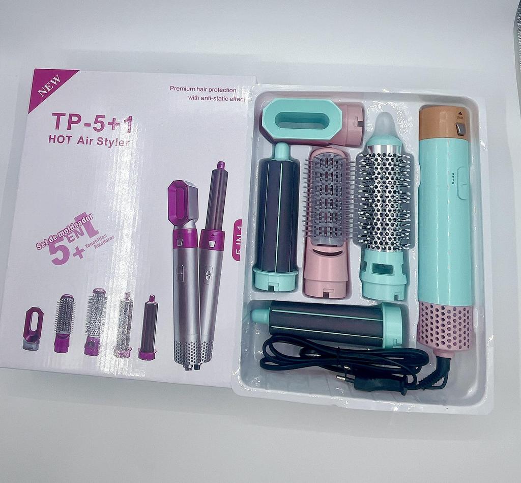 Фен 5-в-1 и автоматическая плойка - Двухфункциональная расческа с горячим воздухом для завивки и выпрямления