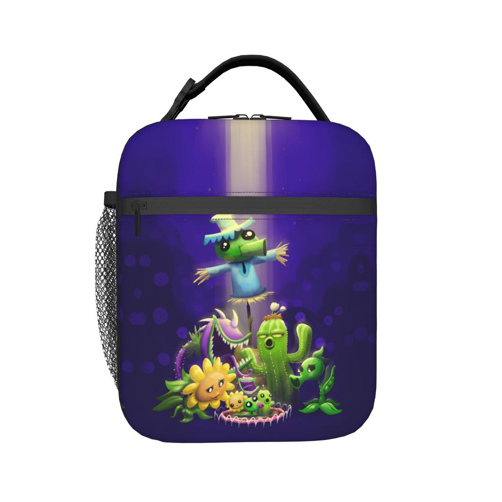 Custom Plants Gaming Zombies Insulated Lunch Tote Bag for Women Men Video Game Portable Cooler Thermal Food Lunch Box School