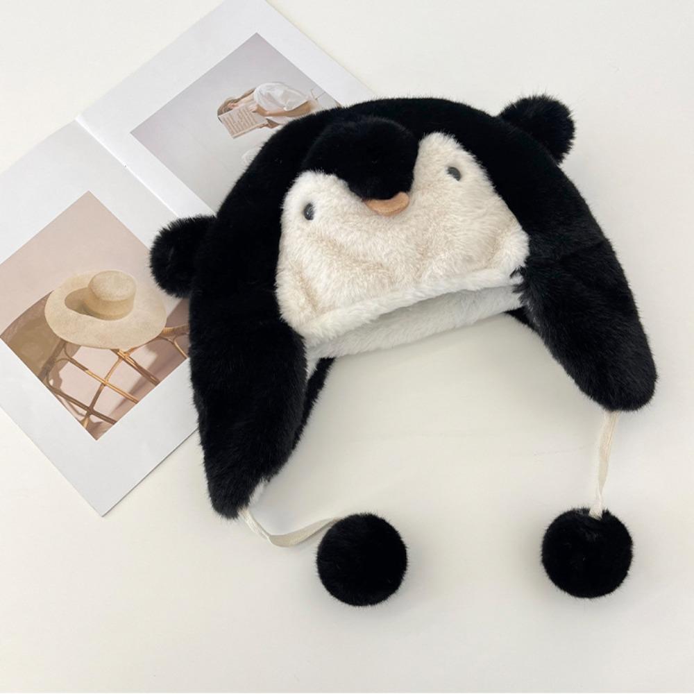Winter Warm Earflap Hat Cold Protection Beanies Caps Sweet Plush Hat  Kids Adult Gifts