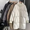 Womens Oversized Puffer Coat 2026 Winter Mid-Length Loose Fit Cotton-Padded Jacket Black Gray Khaki