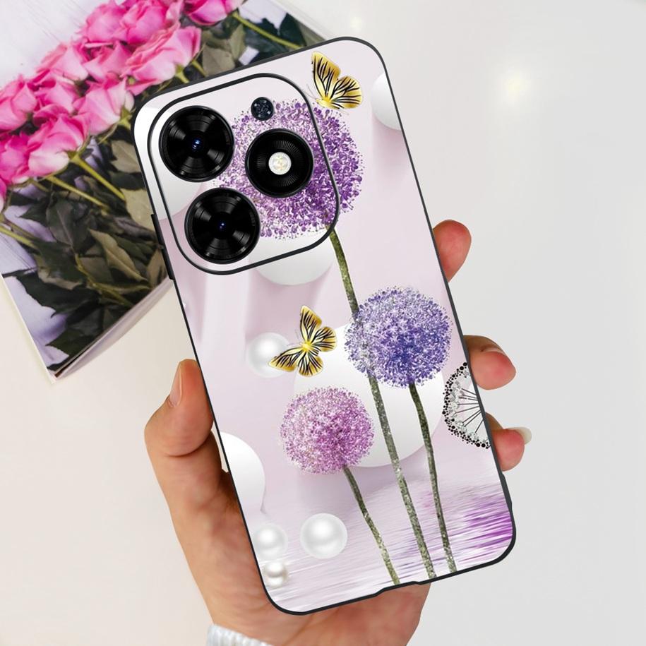 Чехол для Tecno Spark Go 2024 Популярный Цветок Астронавт Capa Силиконовый Мягкий Чехол для Tecno SparkGo 2024 BG6 Ударопрочный Корпус Телефона