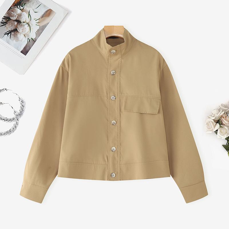 ZANZEA Женская повседневная блузка с воротником-стойкой и длинным рукавом