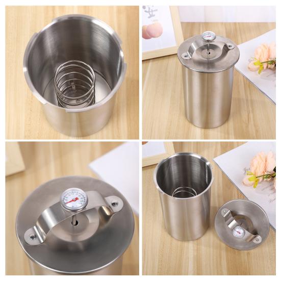 Пресс для деликатесного мяса из нержавеющей стали со встроенным термометром и пружинным механизмом. Домашний производитель колбасы. Большая емкость. Плита для ветчины.