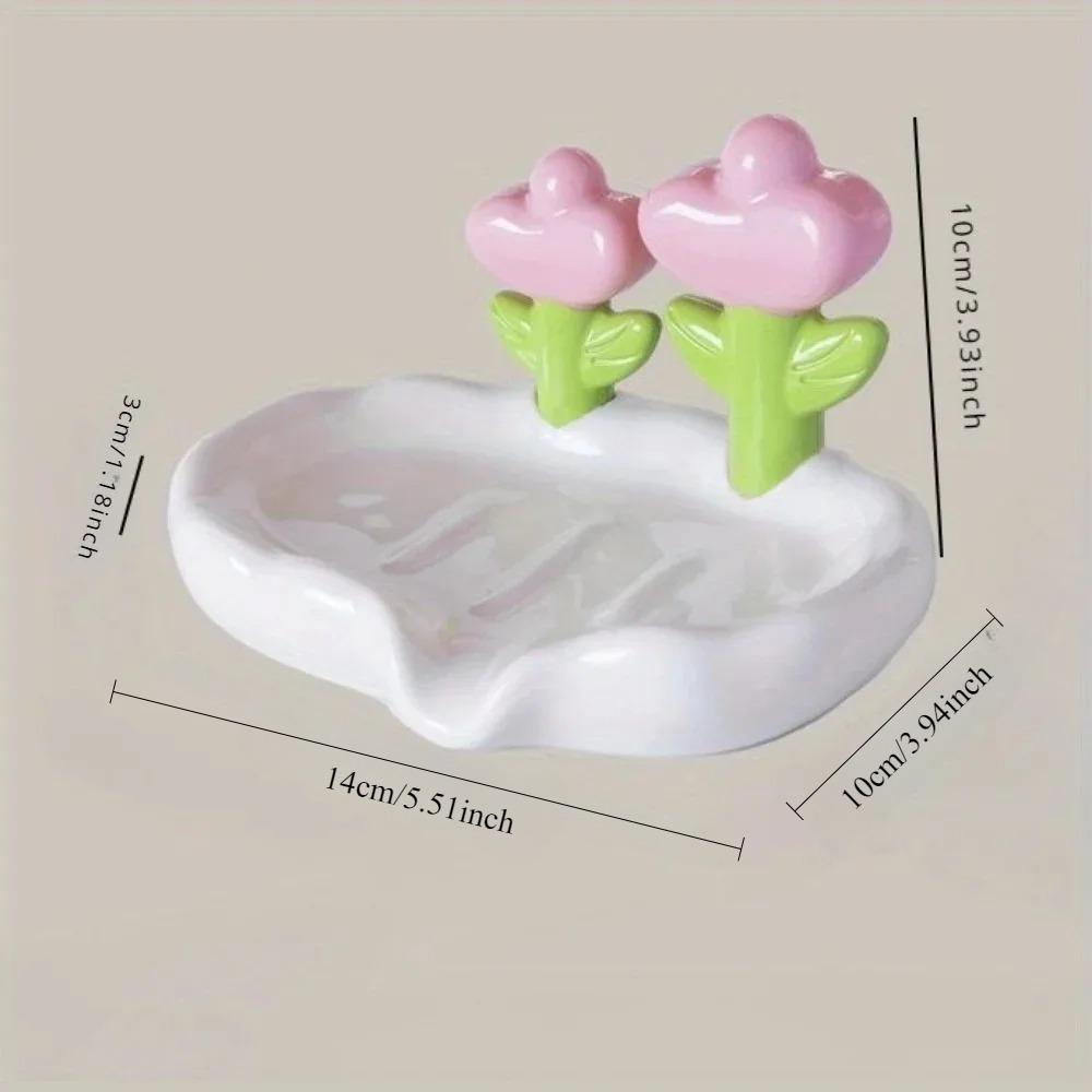 Creative Floral Soap Box Draining Non-slip Soap Dish Bathroom Accessories Lovely Soap Holder For Home Bath