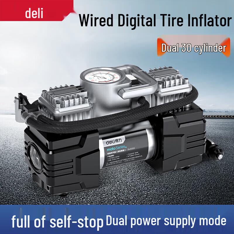 Deli DL880100 Портативный автомобильный насос для шин
