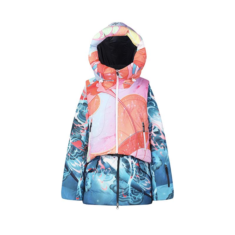 Fila Fashion Versatile Warm Tie-Dye Floral Down Jacket Women Outerwear A11W446910FZA