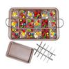Brownie Pan with Dividers Carbon Steel Bakeware Tray with Grips for Oven Baking 18 Pre-Cut Square Molds for Brownies