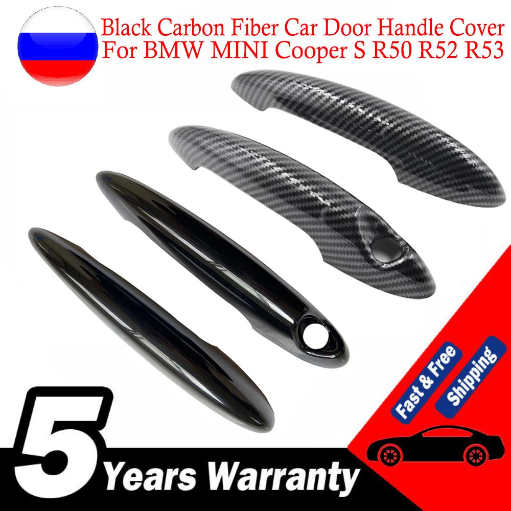 Новый глянцевый черный карбоновый чехол для дверной ручки автомобиля для BMW MINI Cooper S R50 R52 R53 R55 R56 R57 R58 R59 R61, автомобильная ручка
