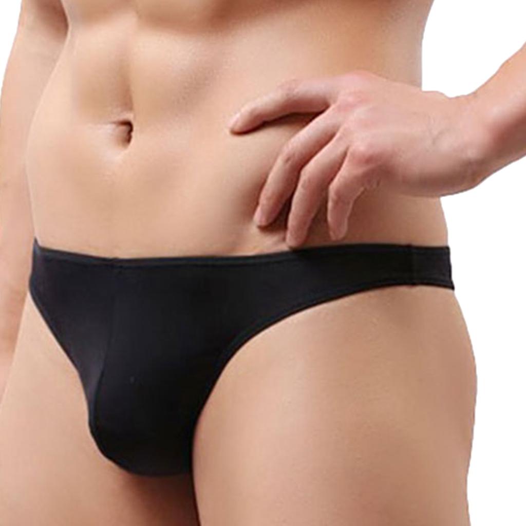 Men's Underwear Fashion Ice Silk Panties Triangular Briefs Sexy Thong Underpants