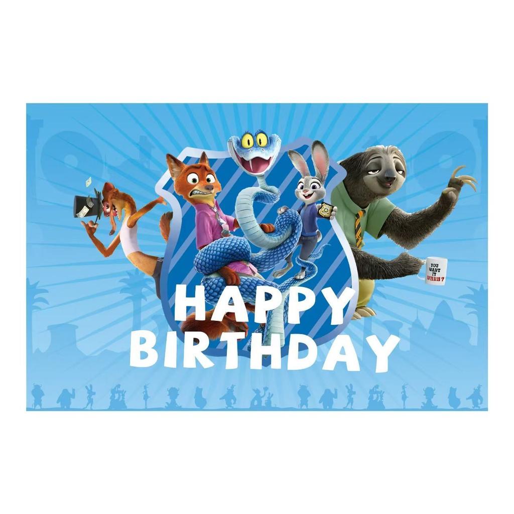 Zootopia Themed Birthday Party Decorations, Children's Birthday Banners, Paper Plates, Paper Cups, Tissues, Tablecloths, Power Strips, Party Supplies