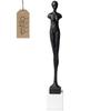 Modern Decorative Sculpture Tall 43cm - Black Metal Figurine of a Woman