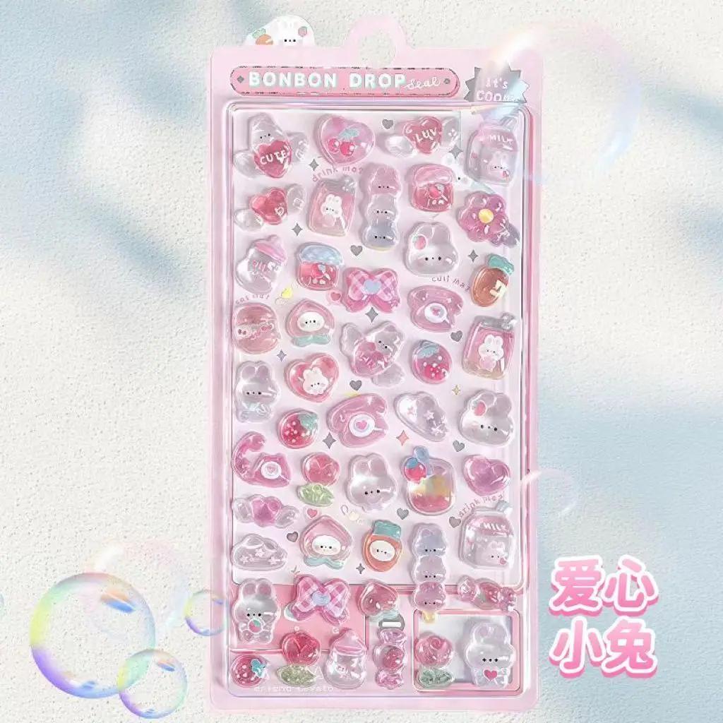 3D Тисненые Алмазные Наклейки 6 Листов Тема Мультфильмов, ПВХ Крафт Наклейки для Скрапбукинга и Украшения Канцелярских Товаров - Идеальный DIY