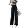 Imitation Linen Narrow Wide-Leg Suit Pants for Women, New Large Size High-Waist Draped Casual Pants, Straight-Leg Floor-Length Pants