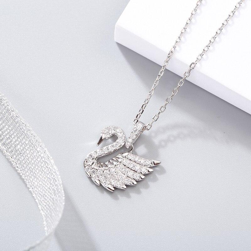 Новое поступление, супер блестящий свежий милый женский кулон в форме лебедя из стерлингового серебра 925 пробы с цирконием 5a