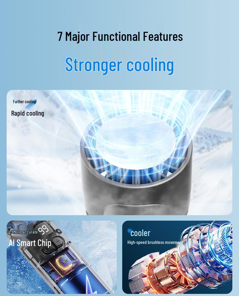 JK107 Hurricane Handheld Fan: 100-Speed Portable, Long-Lasting Desktop Cooling