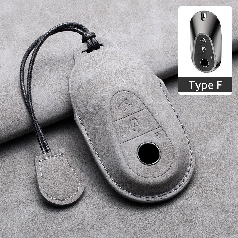 Car Key Cover for Mercedes Benz A C E S G Class GLC CLE CLA W177 W205 W213 W222 X167 AMG Leather Car Key Protective Cover